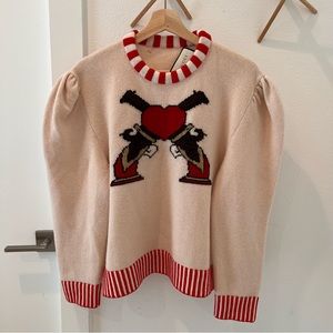 GUCCI Heart And guns Wool Sweater Jumper Size M
